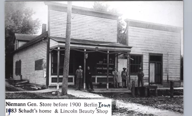 NICE VINTAGE REPRINT: GENERAL STORE berlin ia real photo postcard rppc iowa