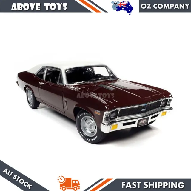 Auto World Licensed 1:18 Scale Mcacn 1970 Chevy Nova SS 396 Diecast Model Car