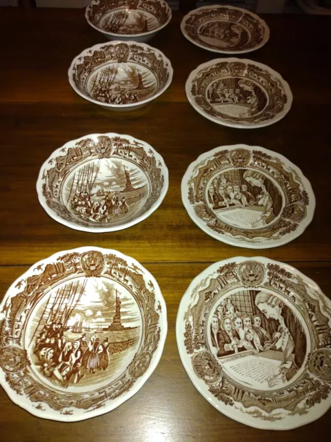 Set of 4  J&G Meakin American Legend Bowls 6.5" And 4 Dessert/ Pie Plates 7"