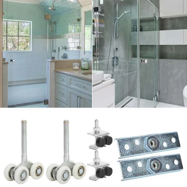 2Set Glass Door Rollers Runners Shower Door Suspension Wheel Accessory BD