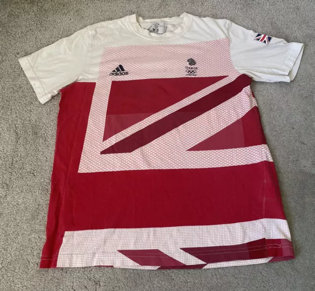 Adidas Team Gb London 2012 Olympics Official T-Shirt - Red/White - Uk 38/40