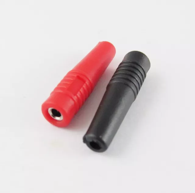 2x Copper 2mm Silicone Insulated Banana Female Jack Socket Test Connector Red &B