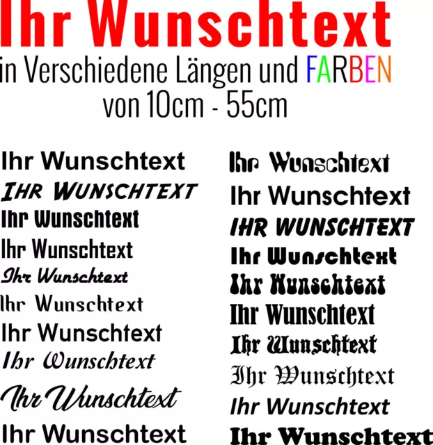 Wunschtext Name Auto Boot Beschriftung Sticker Schriftzug individuell Domain