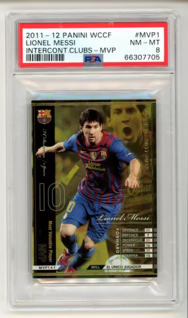 SCHEDA PSA 8 Lionel Messi Fc Barcelona Mvp1 Panini Wccf 2011-12 ...