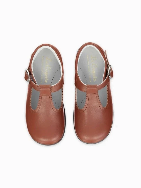 SCARPE DA BAMBINO La Coqueta nappa marrone scuro taglia UK 6 EU 23