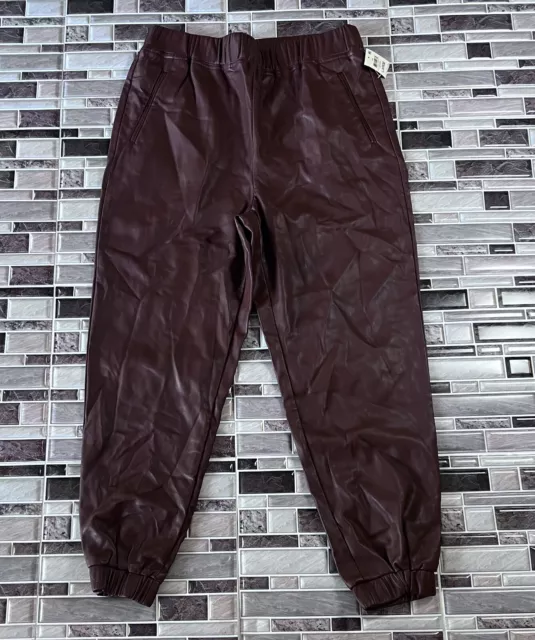 INC International Concepts Large pants Faux Leather Jogger Ankle Brown