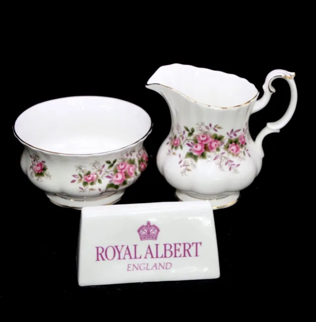 Royal Albert Lavender Rose Large Cream Jug + Sugar Bowl Set Vintage 70s England