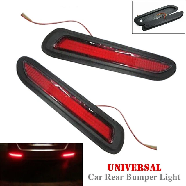 DC12V 5W 1A Red Lens LED Car Rear Bumper Reflectors Taillight Brake Fog Lights
