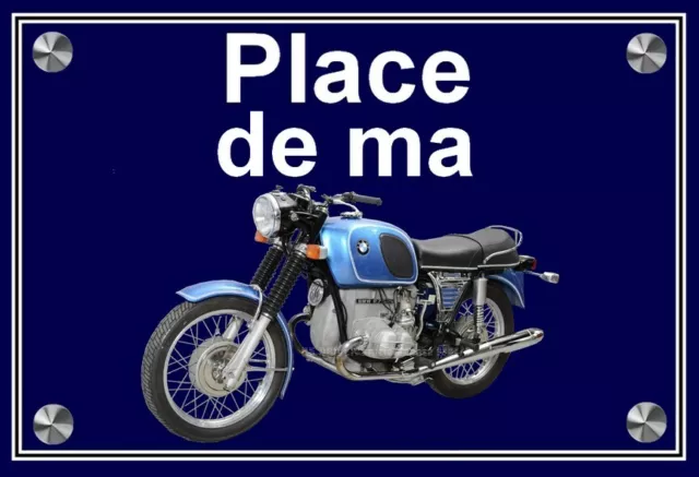 plaque " PLACE DE MA BMW R 75 / 5 bleue "