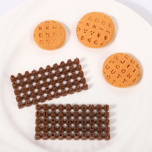 Mini Juego de Estampado Alfanumérico Arcilla de Polímero Cerámica Suave Hágalo usted mismo Pendiente Francés M TS
