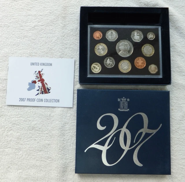 UK 2007 ROYAL Mint 12 coin Proof Set. Diamond wedding £5. £2 x3 (Union ...