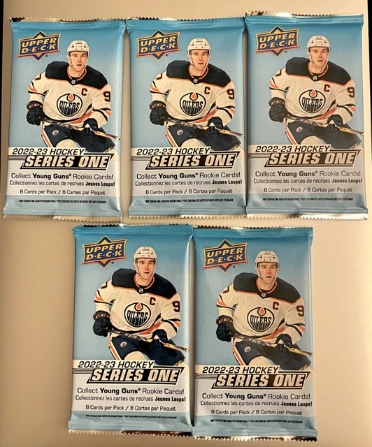 (5) 2022-23 UPPER DECK SERIES 1 NHL HOCKEY Guaranteed Young Guns RC HOT PACKS
