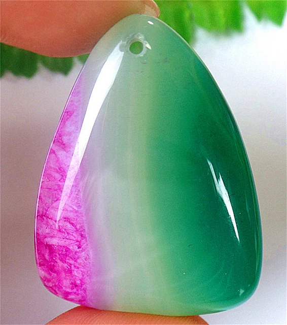 45x35x6mm Rose&Green Druzy Geode Agate Triangle Pendant Bead BQ66477