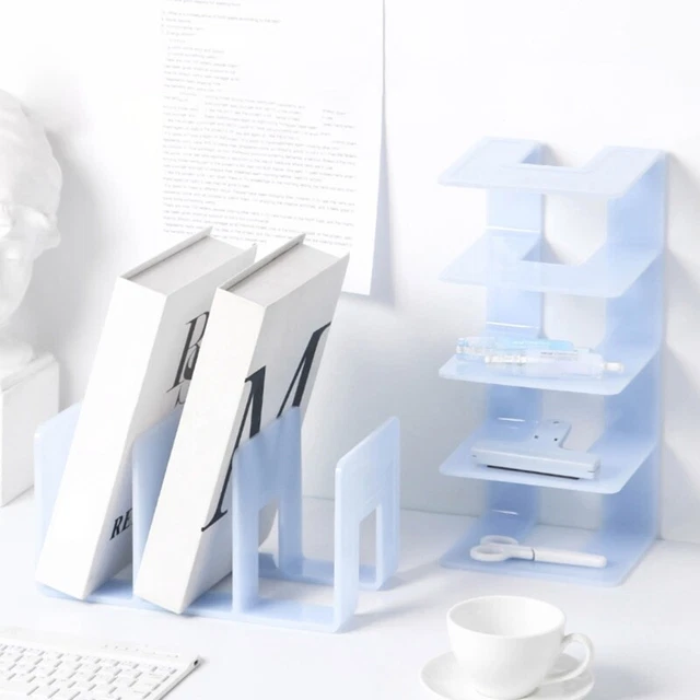 Desktop Bookshelf Office Storage Rack Desk Storage Box Display Stand Bookcase 3
