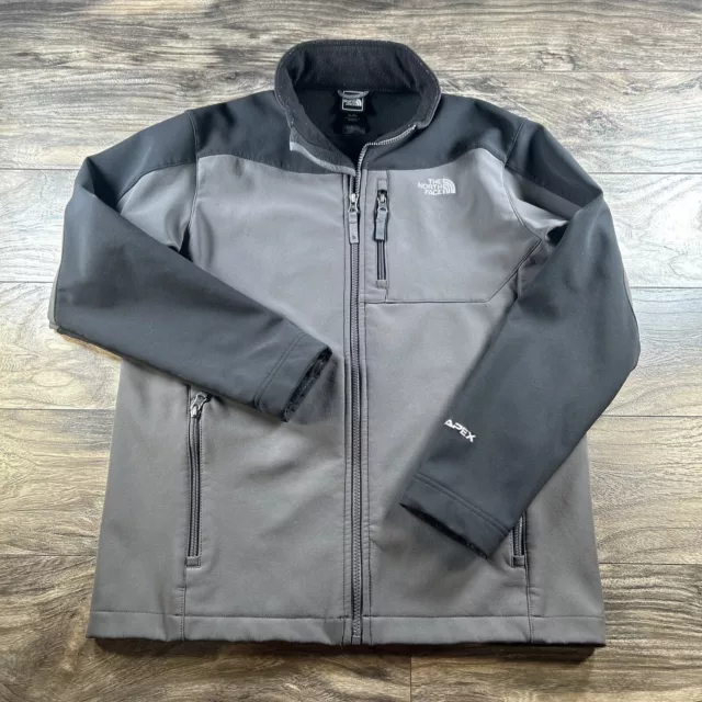 The North Face Jacket Boys XL Gray Black Apex Fleece Lined Soft Shell Gorpcore