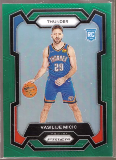 2023-24 Panini Prizm Prizms Green #297 Vasilije Micic RC