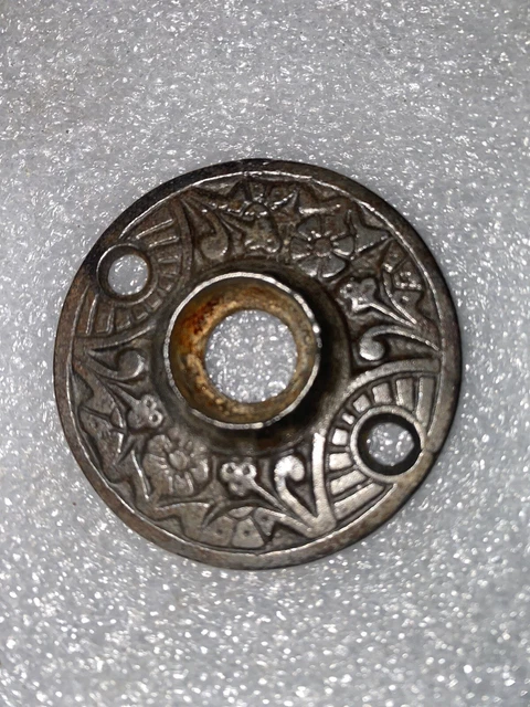 Antique Victorian Eastlake Cast Metal Rosette Door Plate Escutcheon
