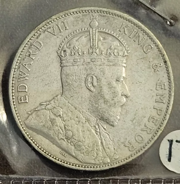 1902 Hong Kong 50 Cents Silver Coin