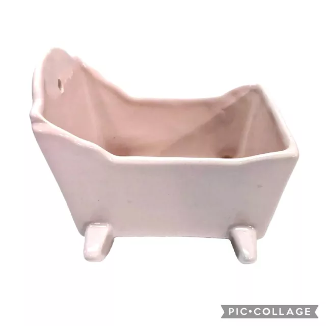 Vintage Haeger Pottery Pastel Pink Baby Cradle Nursery Planter Retro Home Décor