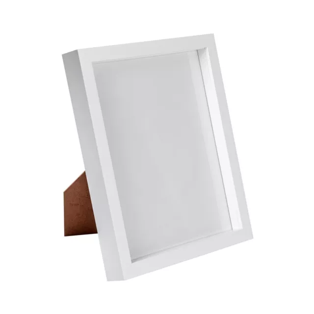 White 8" x 10" 3D Box Photo Frame Standing Hanging Craft Shadow Picture