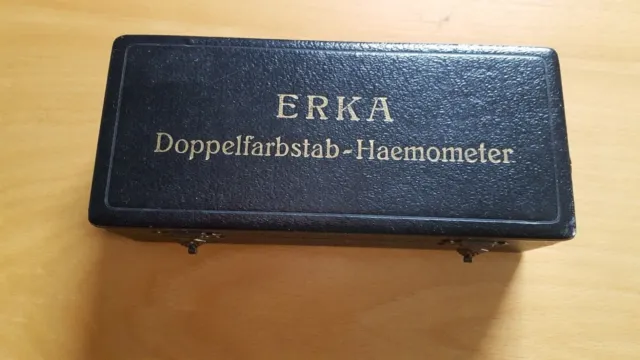 Erka Doppelfarbstab-Haemometer , antik, Dachbodenfund