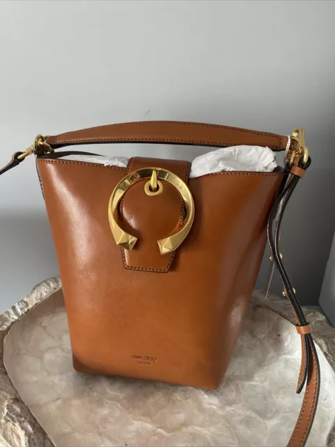 JIMMY CHOO LADIES Latte Madeline Leather Bucket Bag NEW WITH ORIGINAL DUSTBAG 895.00 PicClick UK