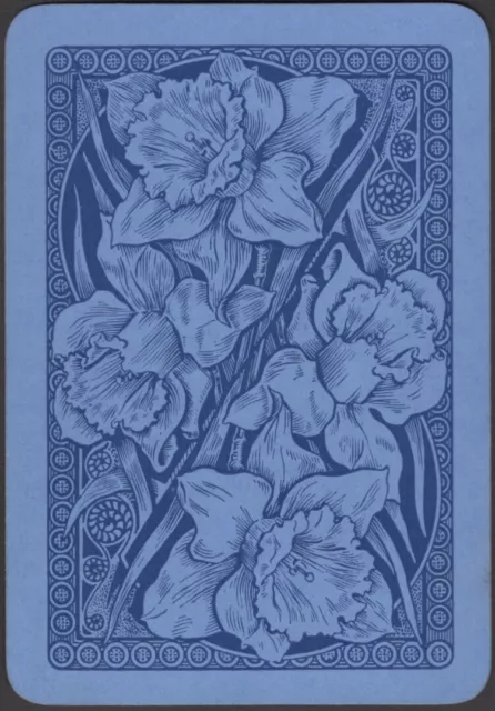 Playing Cards Single Card Old Antique Wide DAFFODIL FLOWERS Flower Art Picture D