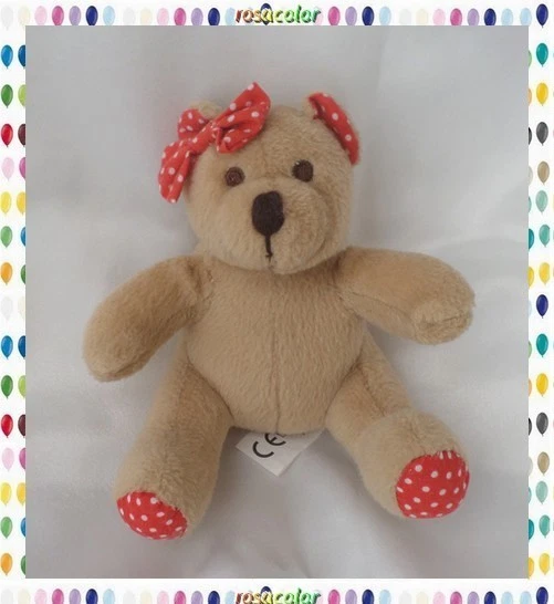 Lot De 2 Peluches Vintage Perfectel Damart - Ours Rouge En Pyjama, Yeux Dormeurs, 32cm