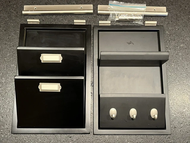 Pottery Barn Daily Organization System, Black Mail Letter Bin & Key Rack w/Shelf Pottery Barn Daily Organization System, Black Mail Letter Bin & Key Rack w/Shelf
