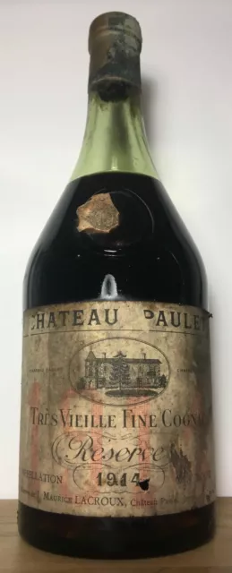 Rare Cognac Château Paulet Très Vieille Réserve 1914