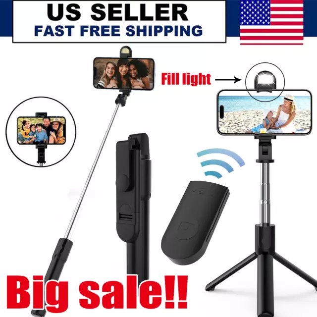 Selfie Stick Tripod Remote Desktop Stand Cell Phone Holder For iPhone Samsung US