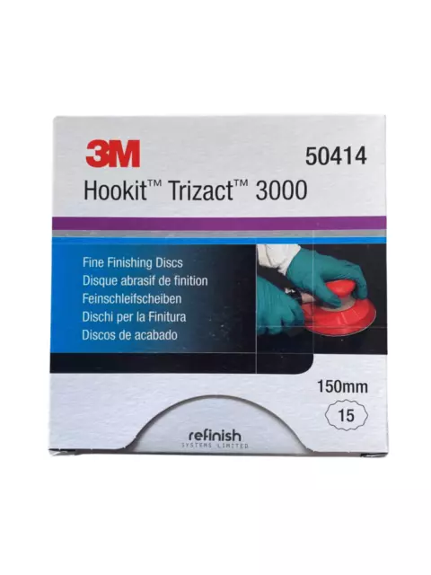 3M Hookit Trizact 3000 150mm  Wet or Dry Fine Finishing Sanding Discs 50414 X3