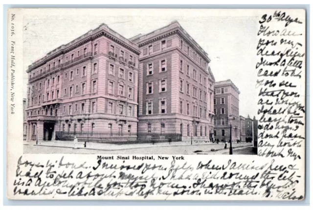 c1905 Mount Sinai Hospital New York NY Franz Huld Antique Posted Postcard