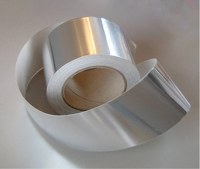 Nastro Adesivo Alluminato Per Alte Temperature | 50mm X 50m | Resistente Fino A 120&deg;C | Per Canne Fumarie E Coibentazione