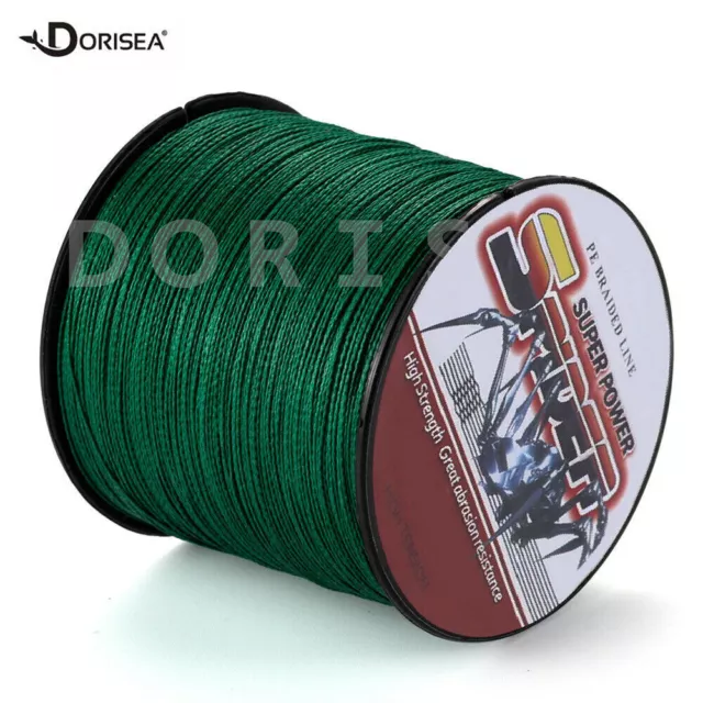 Mousse Verte 100M 300M 500M 1000M 2000M PE Dynema Tresses Pêche Ligne 6LB-300LB