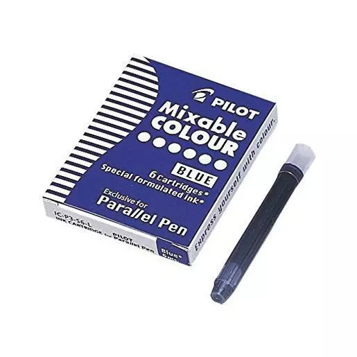 [Ref:192265] PILOT Boite de 6 Cartouches d'encre pour stylo Parallel Pen Bleu