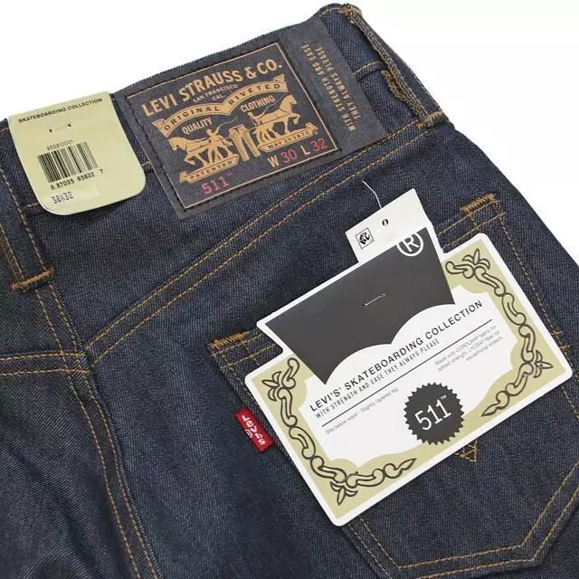 Levis 511 skateboarding SB Slim Fit Men’s Denim Jeans Raw Rigid indigo 955810001