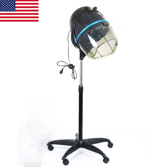 1300 W Adjustable Hooded Floor Hair Bonnet Dryer Stand Up Rolling Base Wheels