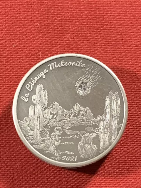 LA CIÉNEGA Meteorite Impacts 1 Oz Silver Coin 5$ Cook Islands 2021.Mintage 2500