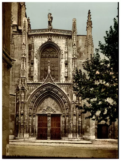 France, Aix, Cathédrale Saint-Sauveur Vintage photochrome, photochromie, vinta