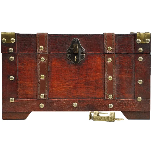 - Vintage Decorative Pirate Treasure Chest Storage Box - Miami 11X6.7X6.3 - Uniq