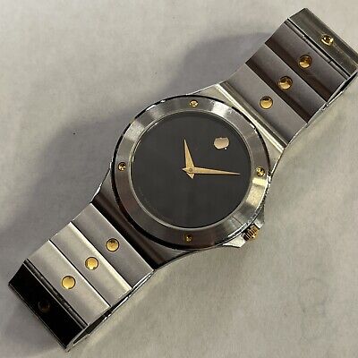 mens Movado, SS Black Dial 86-65-877-02, Pre Owned Running New Battery