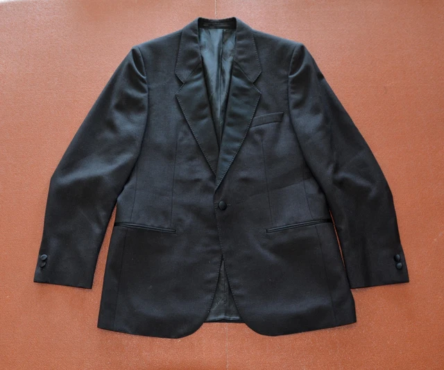 Pierre Cardin Mens Vintage Designer Black Wool Blend Formal Dinner Jacket 40S