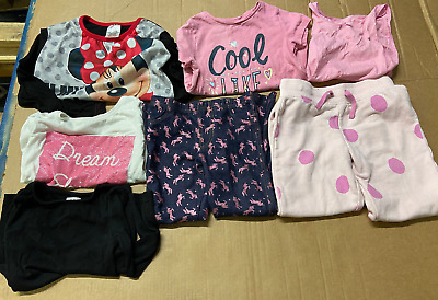 7 Item Girls Clothes Bundle 5-6 Years Trousers Tops PJs Vest etc - Used VGC