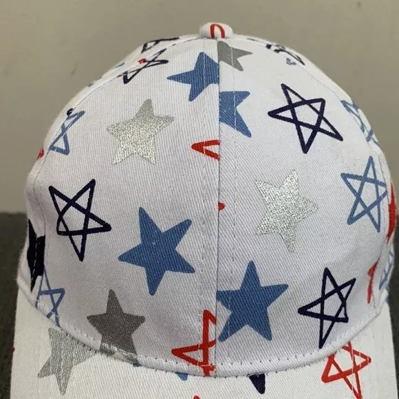 Stars Baseball Hat Girls Size 4-6 Kids Red White Blue Strapback Cap Gertex 2