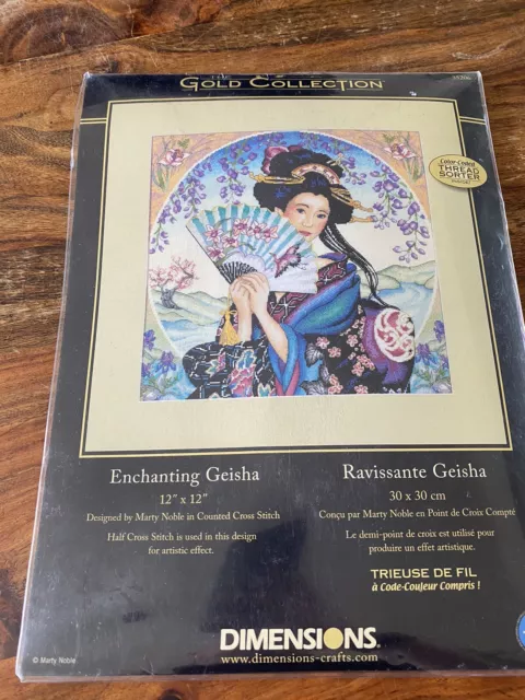 Dimensions Gold Collection Cross Stitch Set Enchanting Geisha Open Unused