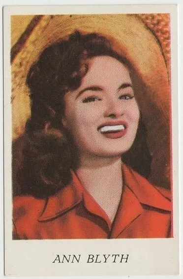 Ann Blyth rare 1950s Anglo French Film Star Trading Card from South Africa E2