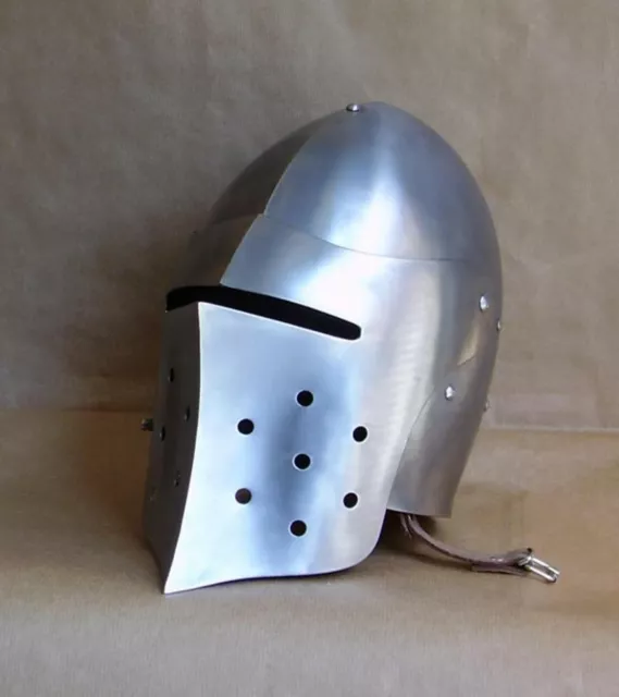 Medieval Combat Helmet Knight Great Bascinet Kettle Armor Halloween Costumes BB