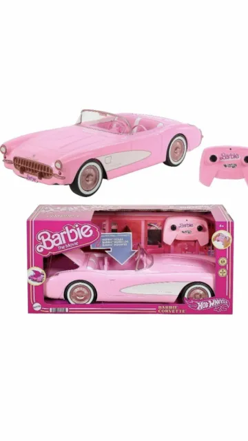 Barbie the Movie Collectible Car, Pink Corvette Convertible Remote Control NIB