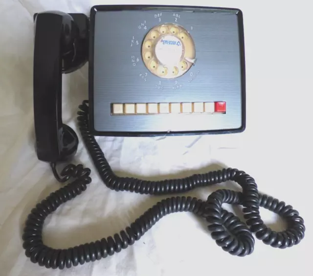 1973 ITT  Rotary Dial Multi-Line 10 Button Telephone - Black untested, as is